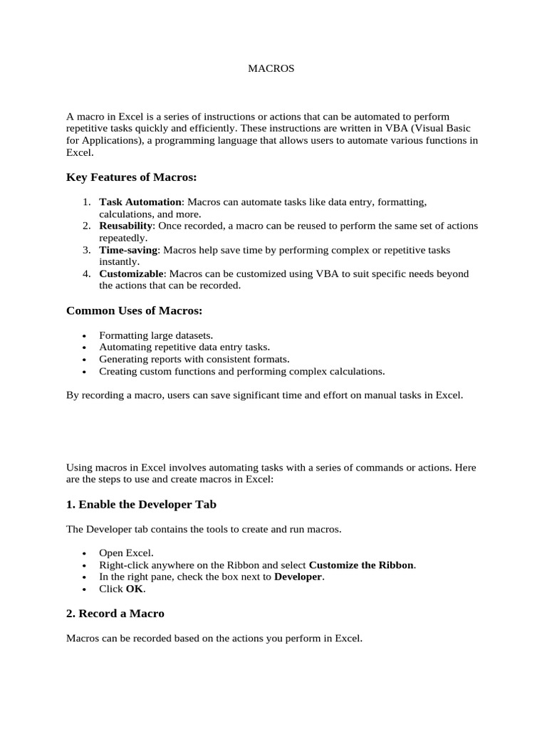 Macros | PDF