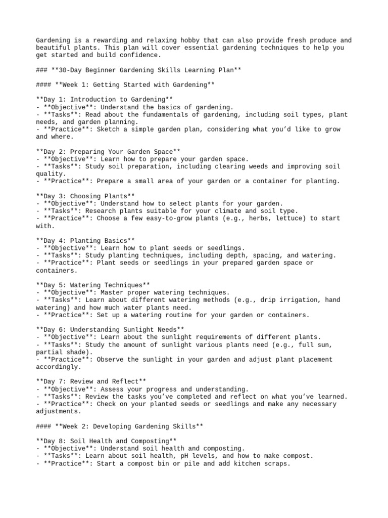 Basic Gardening Skills Pdf