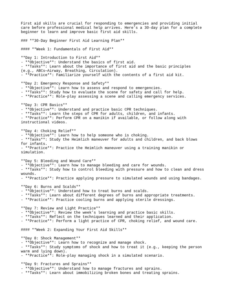 Basic First Aid Skills | PDF