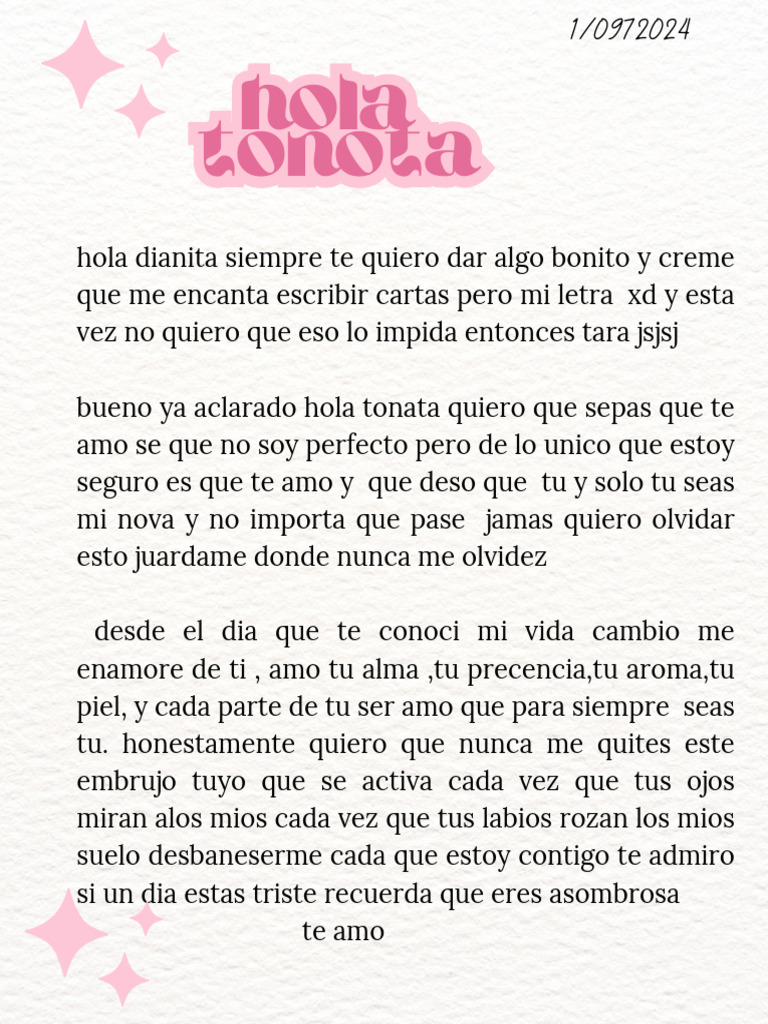 Documento A4 De Carta De Amor Para Alguien Especial Ilustrada Pdf