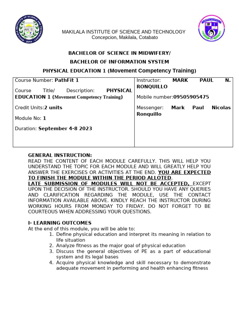 PathFit-1 1 | PDF