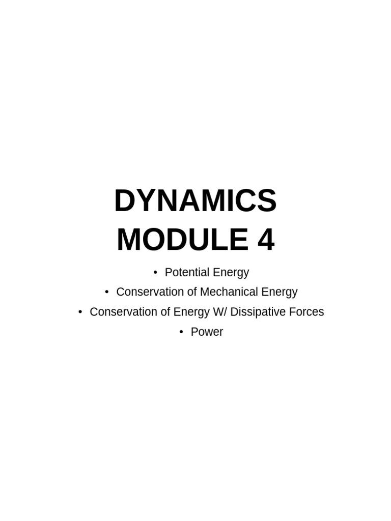 Dynamics Module 4 | PDF