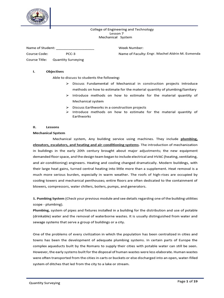 Lesson 7 Mechanical System | PDF