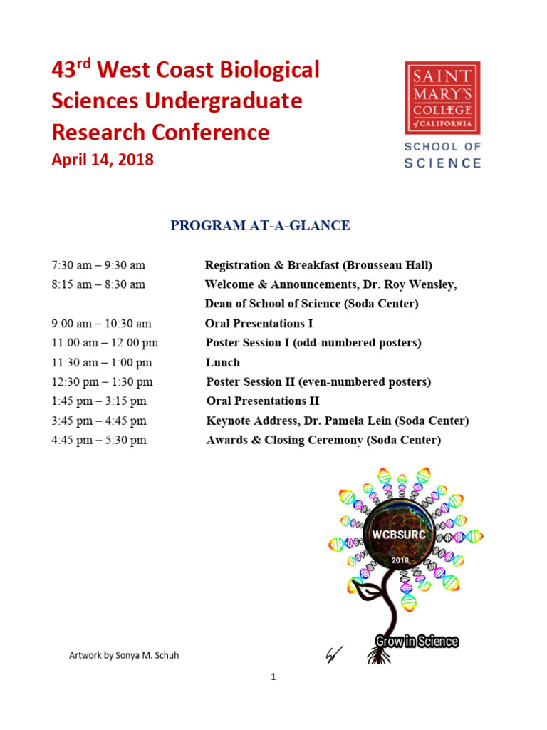43rd West Coast Biological Sciences Conference | PDF | Autism Spectrum ...