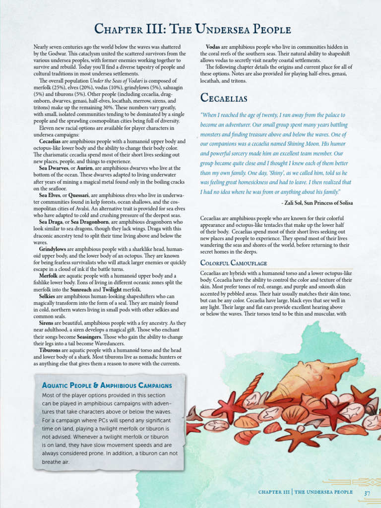 UtSoV The Undersea Peoples of Vodari | PDF | Dwarf (Dungeons & Dragons ...