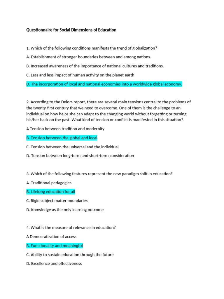 Social Dimensions of Education | PDF