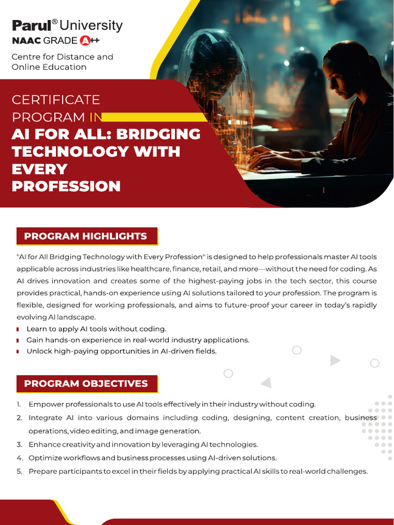 Certificate Program in AI For All Bridging Technology With Every ...