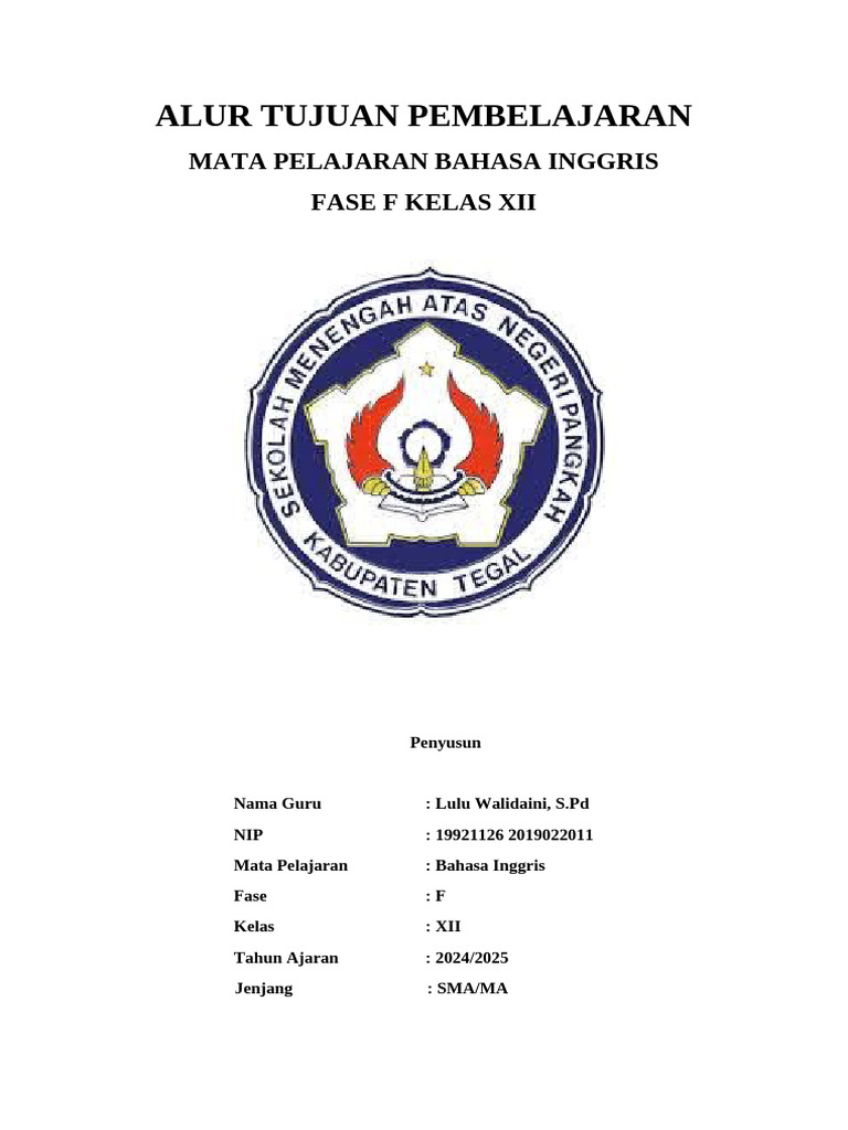 Alur Tujuan Pembelajaran Bahasa Inggris Kelas Xii Pdf