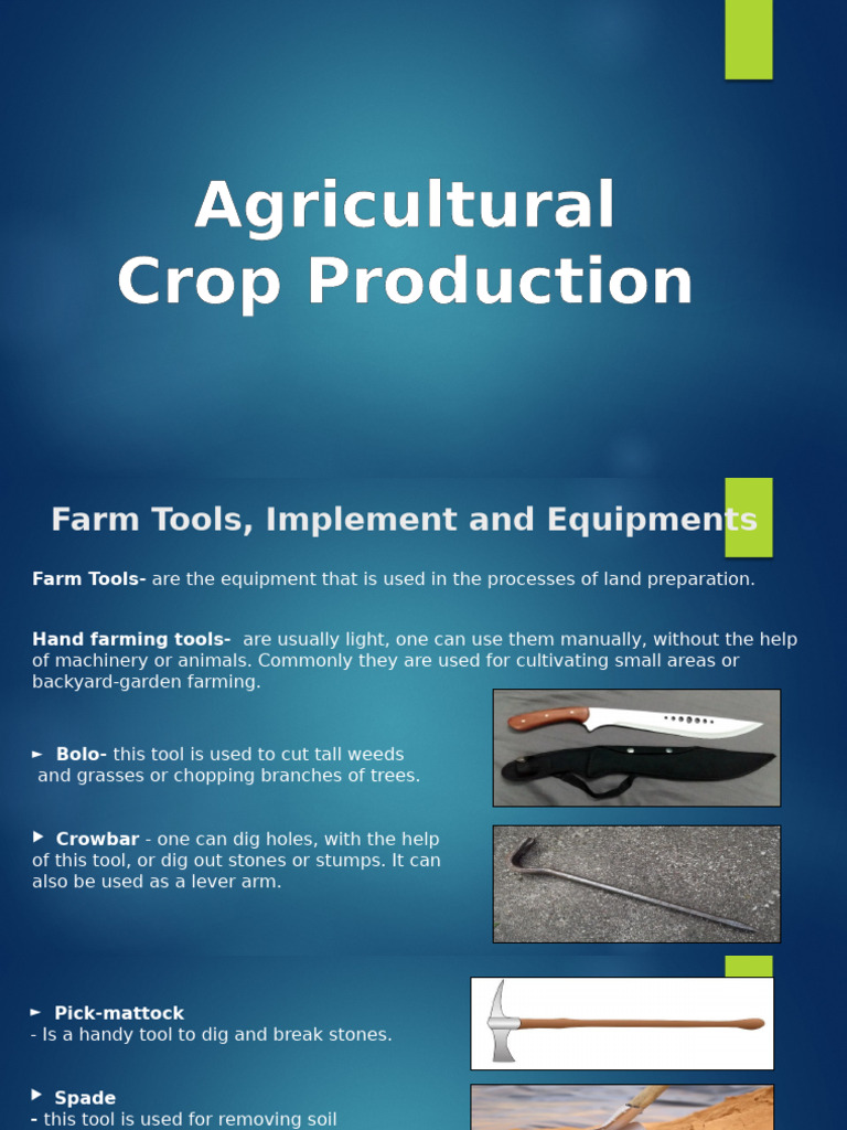 Agricultural Crop Production 1 | PDF