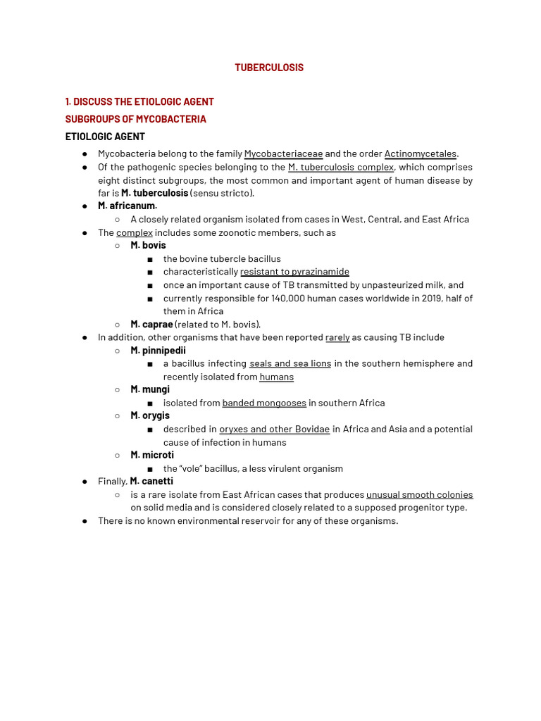 TUBERCULOSIS | PDF