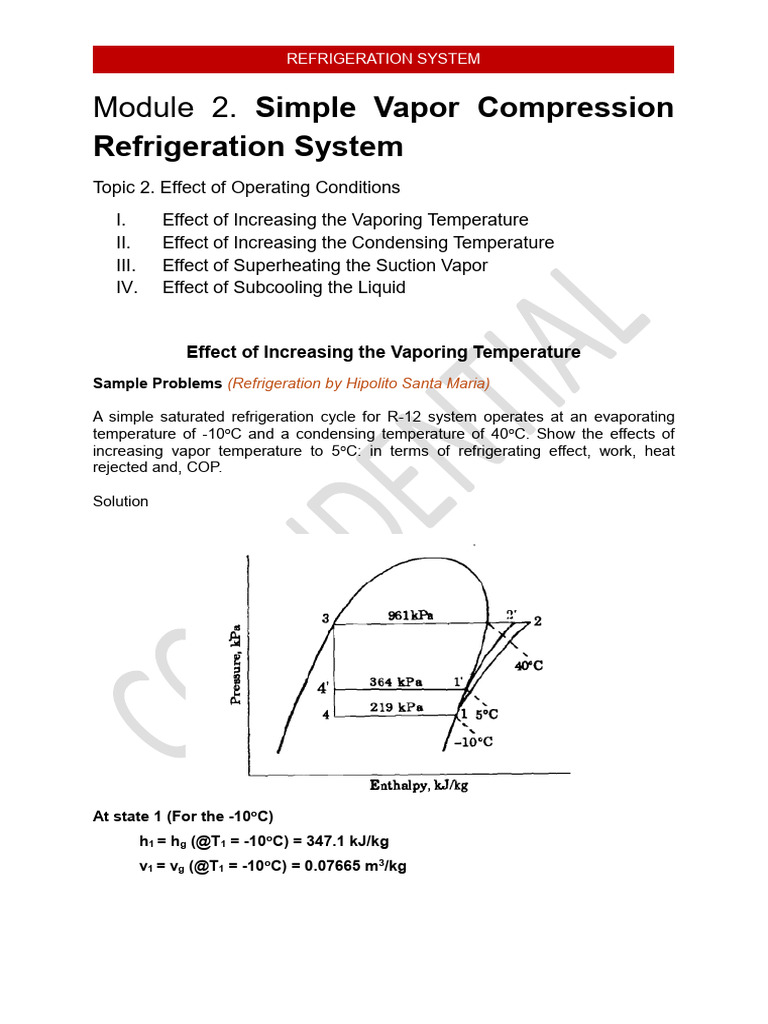 Vapor Compression Refrigeration System | PDF