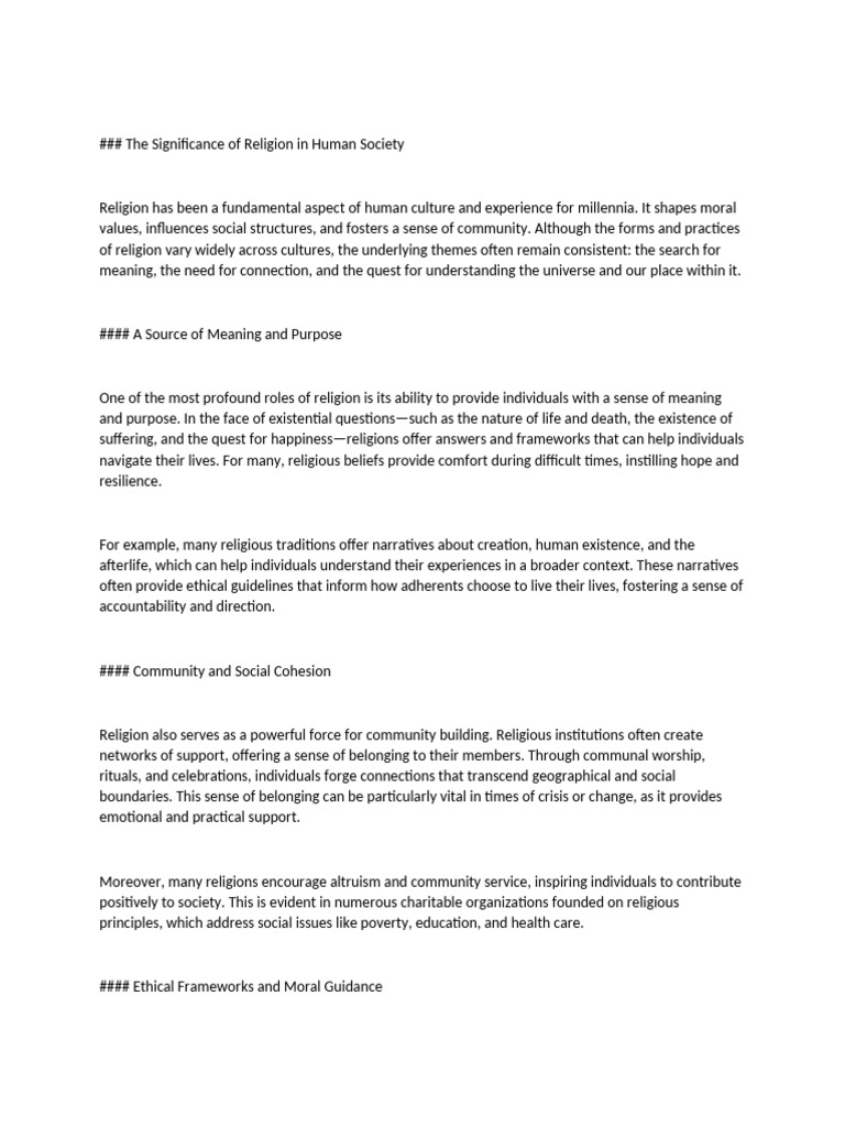 The Role of Religion in Community Building | PDF | Morality | Justice