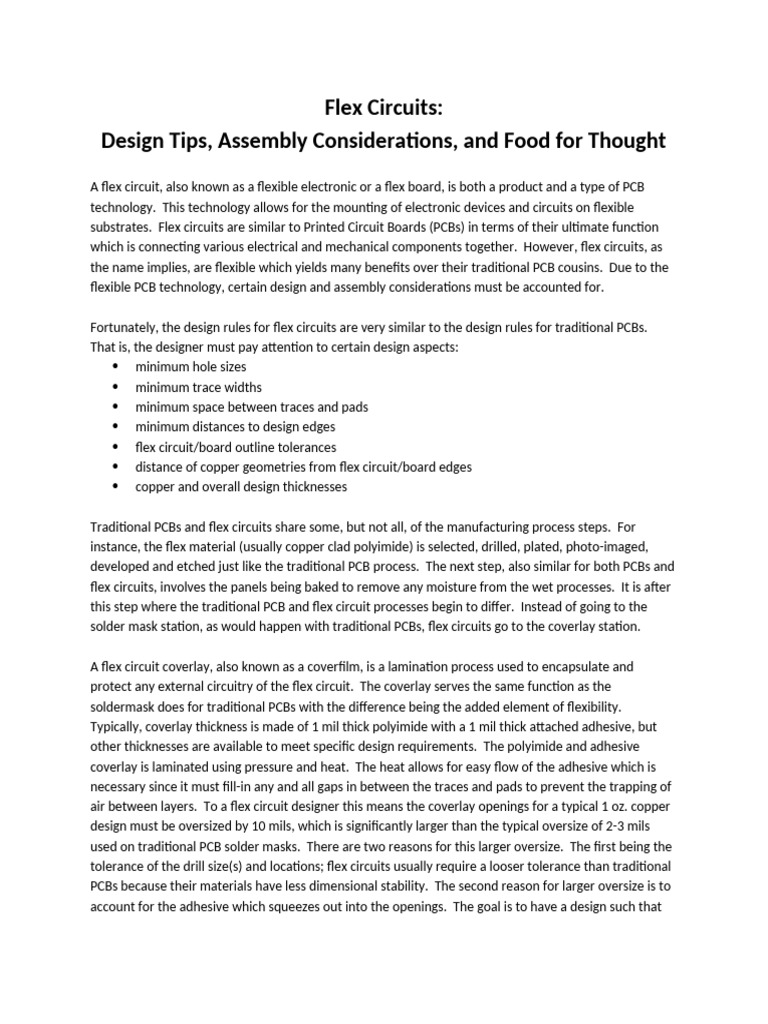 Flex Circuit Design and Assembly Guide | PDF | Printed Circuit Board ...