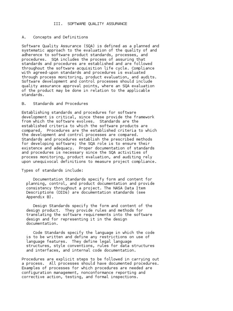 Software Quality Assurance | PDF