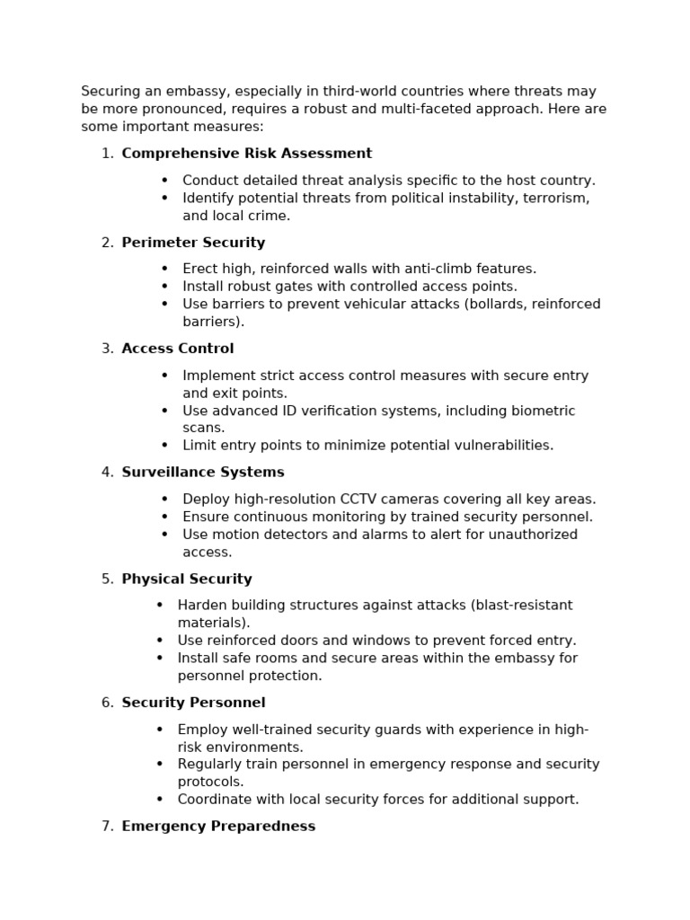 Securing An Embassy | PDF