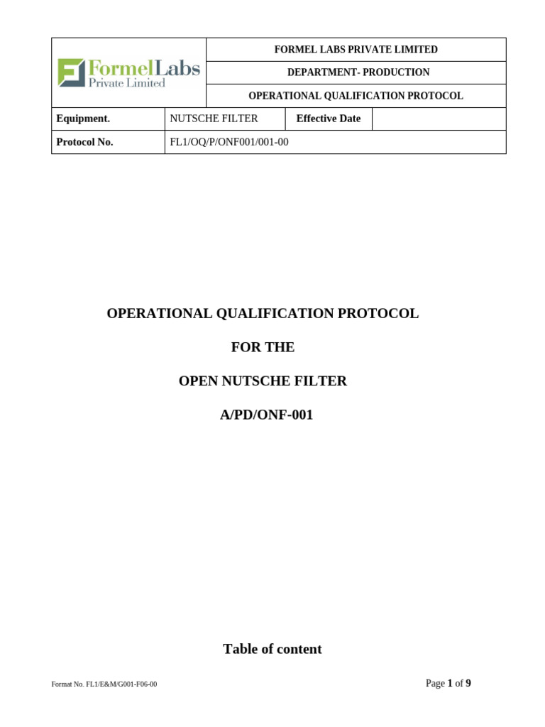 NF-002 OQ Protocol | PDF