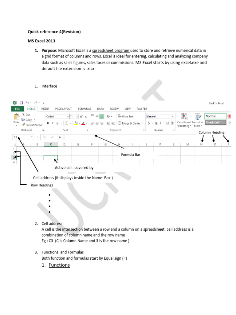 Excel Note For ICT | PDF