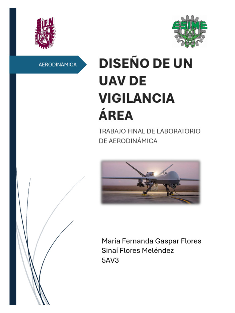 Diseño de Un Uav de Vigilancia Área 5av3 | PDF