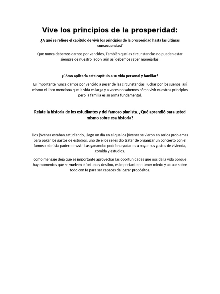Vive Los Principios de La Prosperidad | PDF