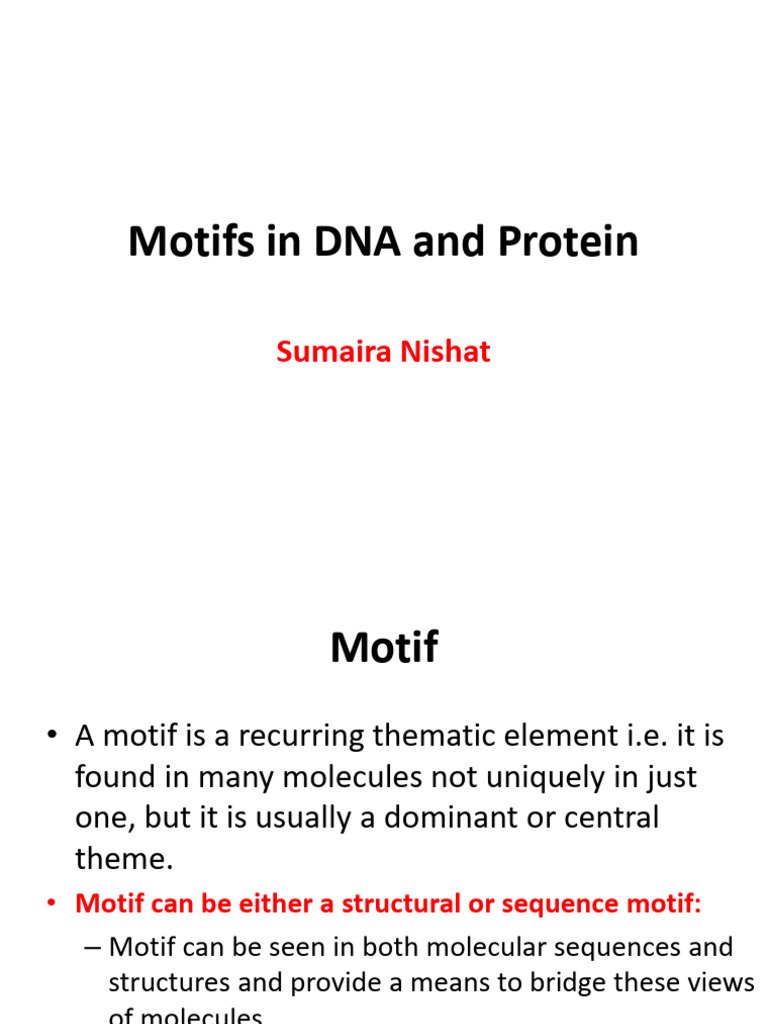 1-Sequence Motif in DNA and Protein | PDF