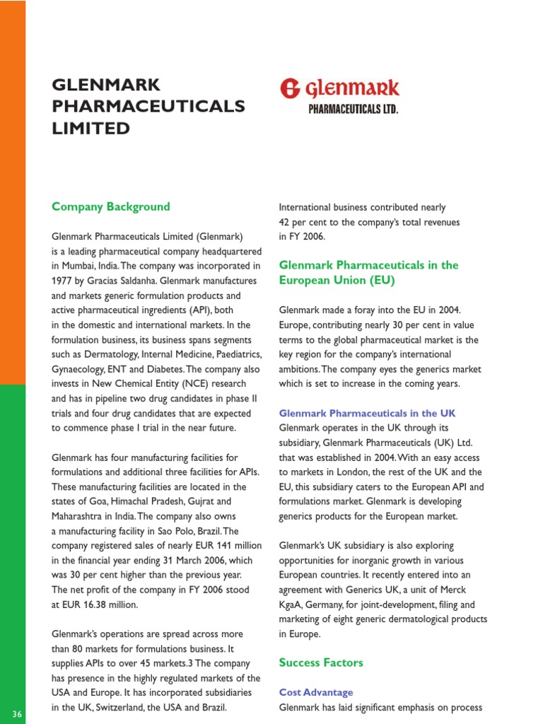 Glenmark Pharma 23oct | PDF | Pharmaceutical Drug | Generic Drug