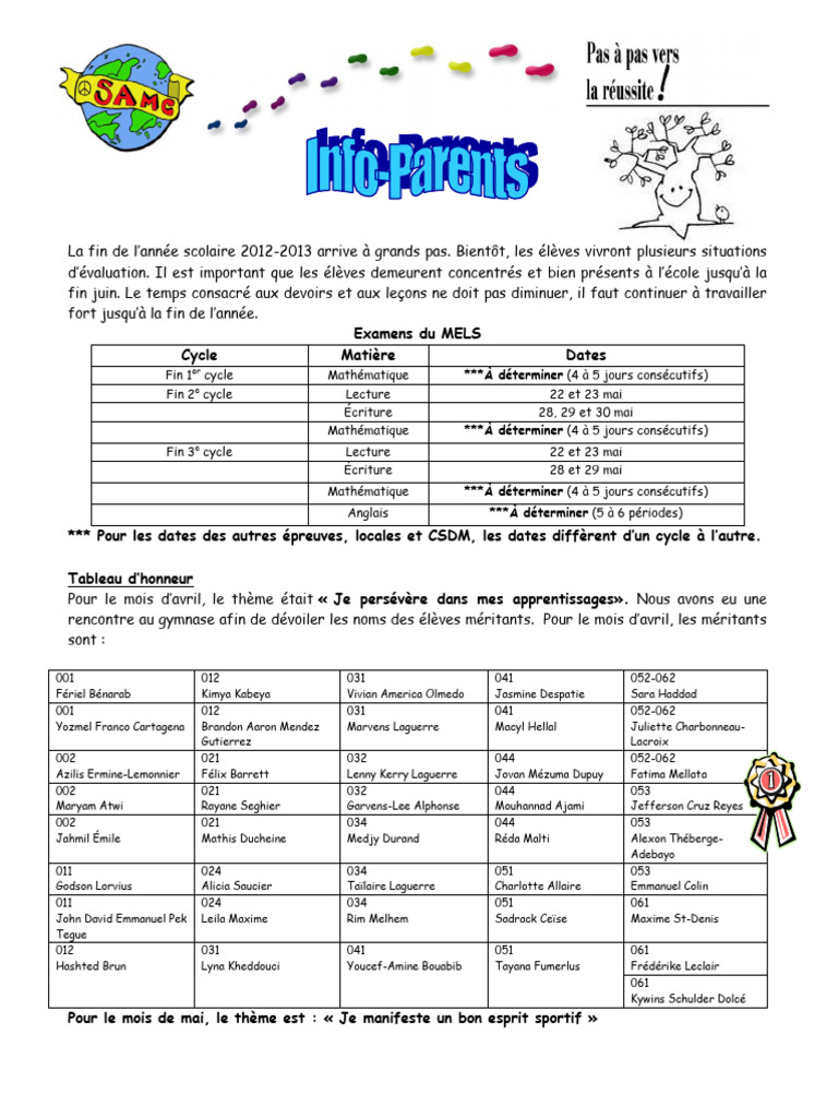 Info Parents - 2013 05 | PDF