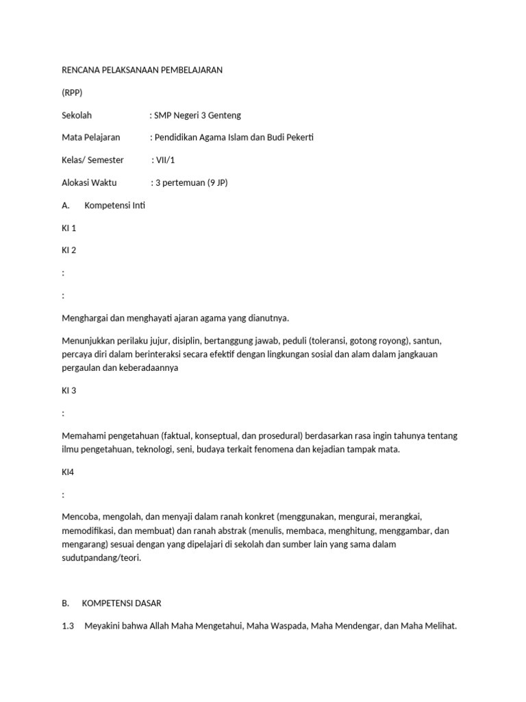 RPP Micro Teaching | PDF