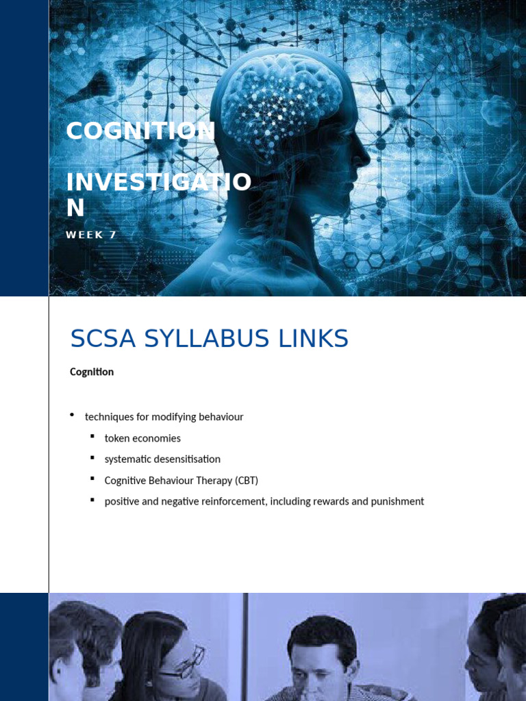 Cognition Week 7 Techniques For Modifying Behaviour Pdf