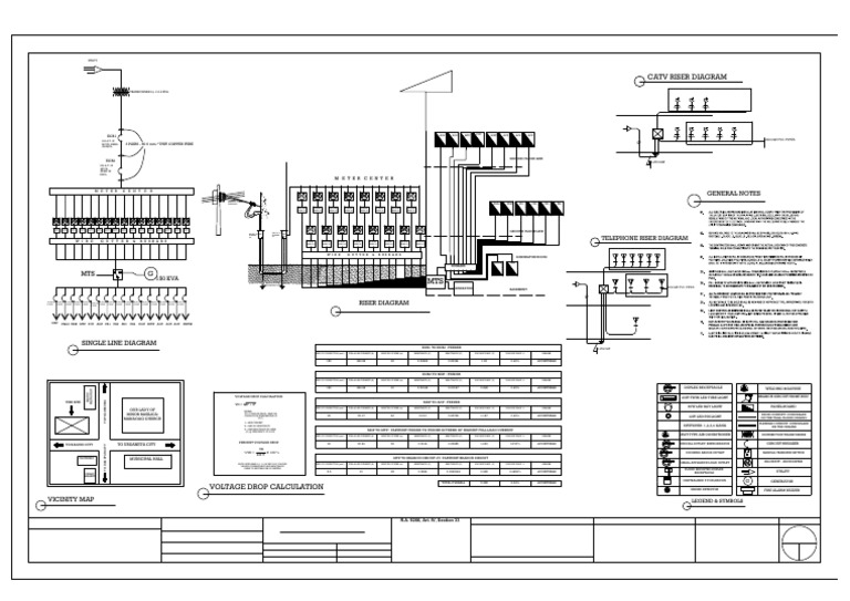 Catv Riser Diagram: M M M M M M M M M M M M M M General Notes | PDF