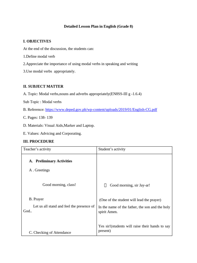 Lesson Plan Detailed Ramos 1 | PDF