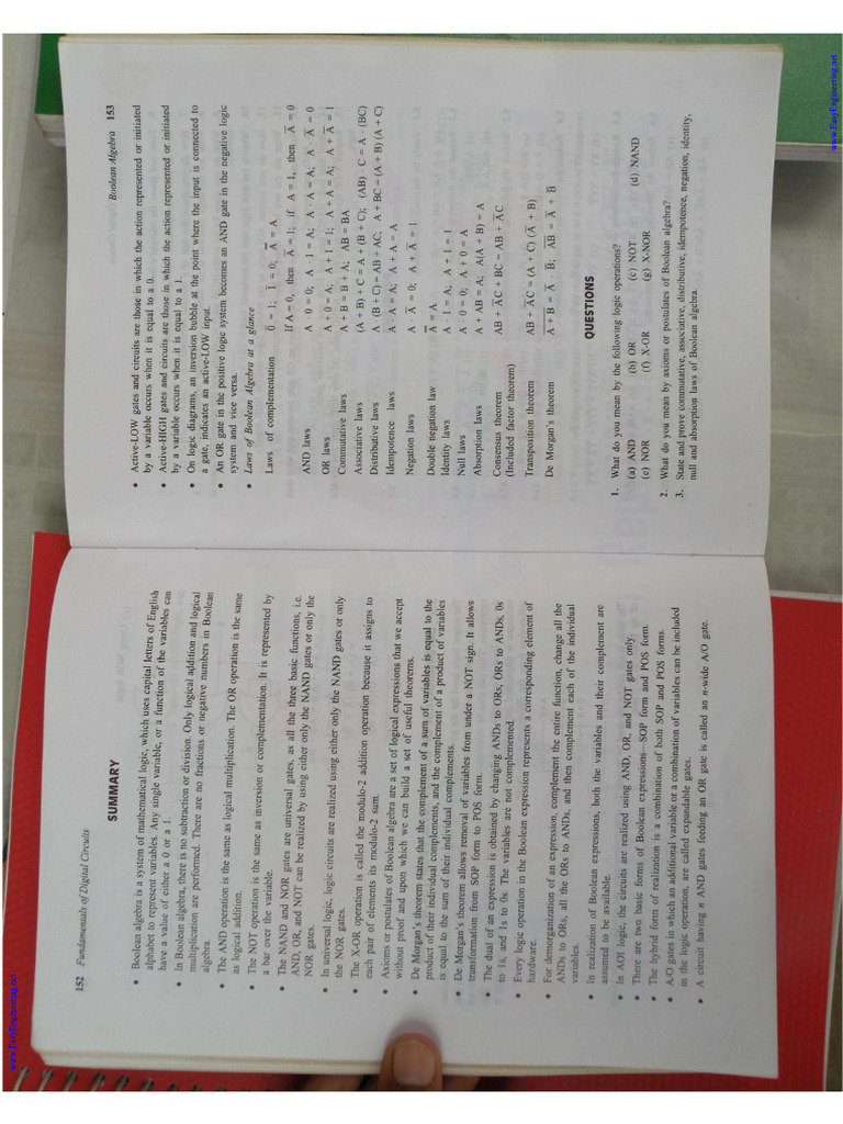 Boolean Algebra DSD Book Que of Anand Kumar | PDF