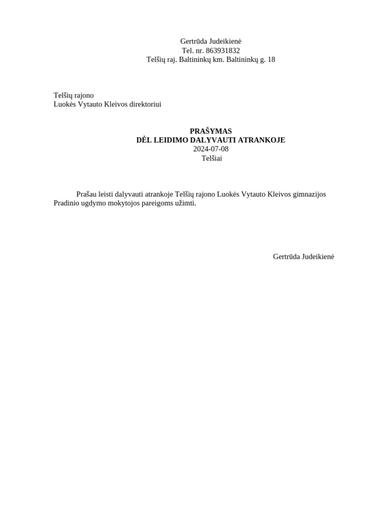 Prašymas | PDF