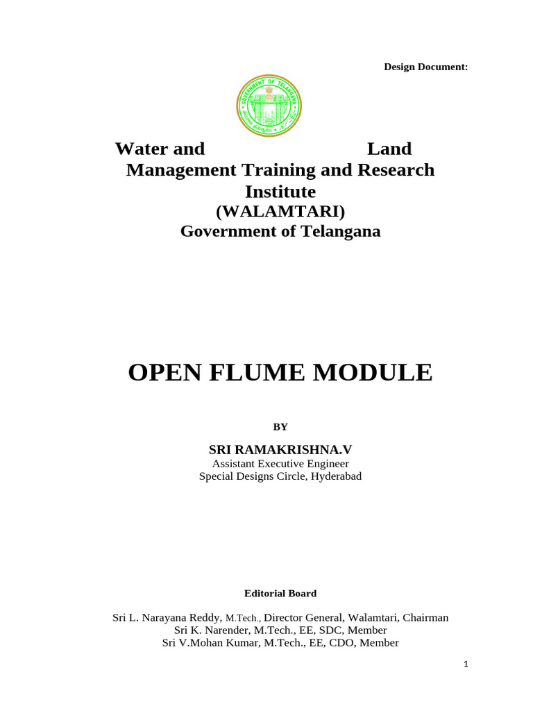 Open Flume Module: Water and Land Management Training and Research ...