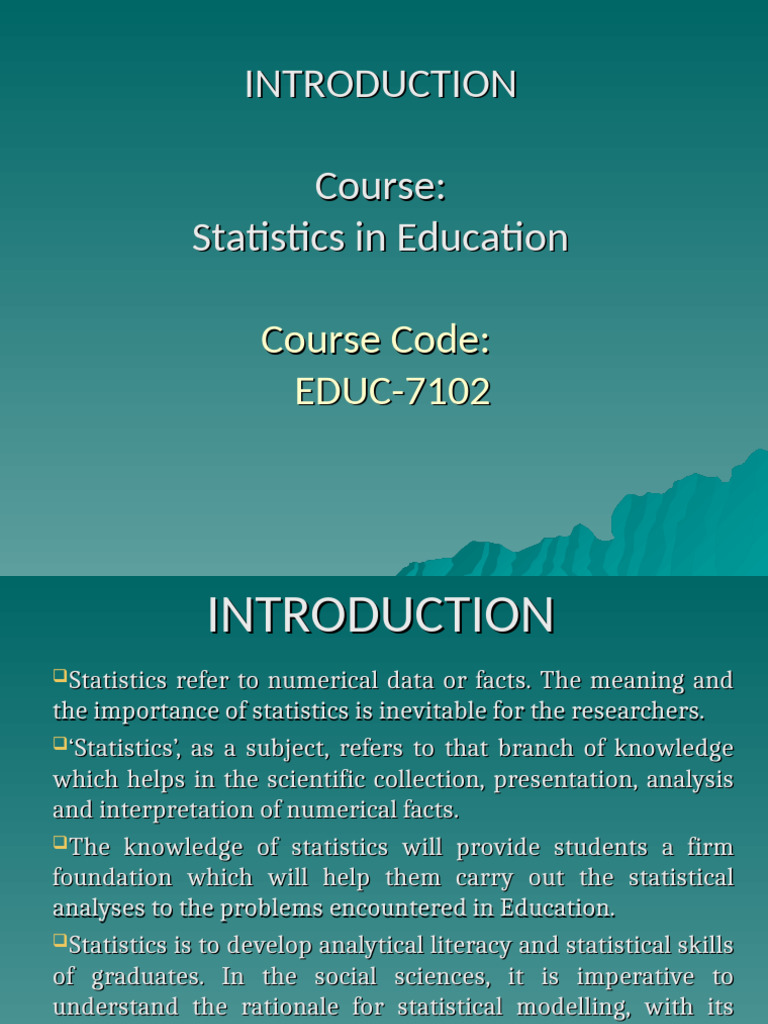 Introduction to statistics review pdf