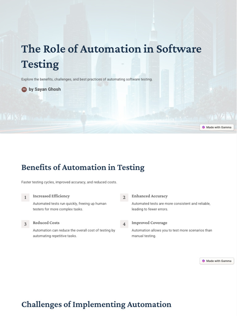 Automation in Software Testing | PDF | Automation | Computers