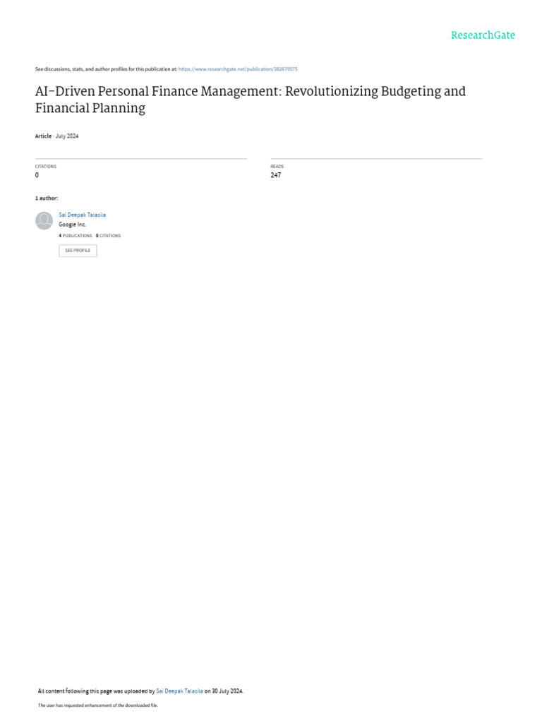 AI Driven Personal Finance Management Revolutionizing Budgeting and ...