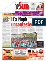 TheSun 2008-11-03 Page01: It's Najib Uncontested