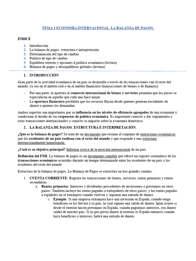 Balanza de Pagos y Tipo de Cambio | PDF | Balance de pagos | Finanzas y ...