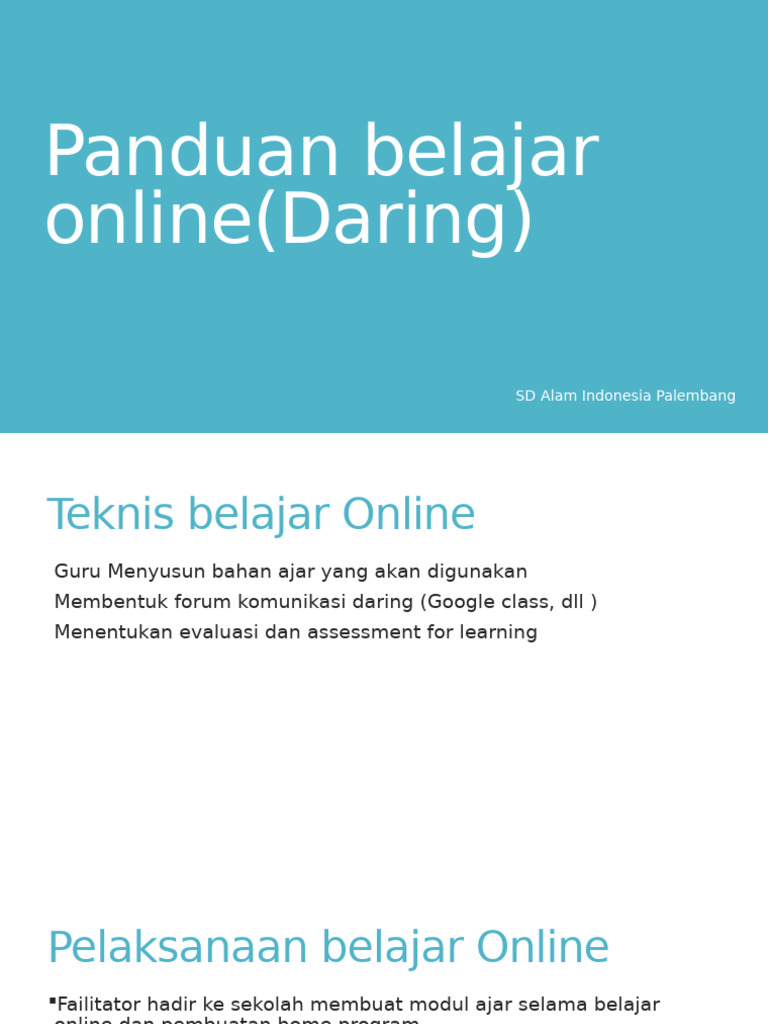 Panduan Belajar Online (Daring) | PDF