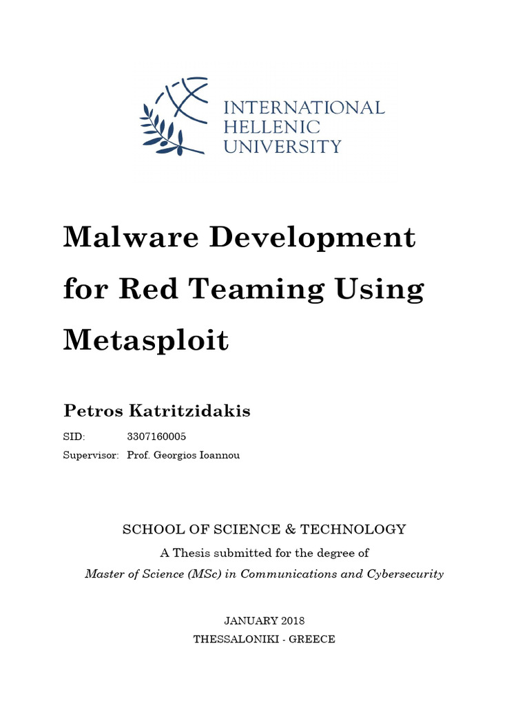 Dissertation - Thesis - Petros - Katritzidakis - Malware Development ...