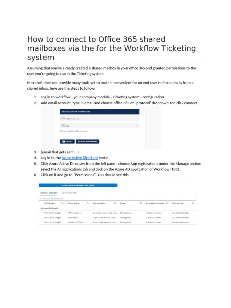 How To Connect To Office 365 Shared Mailboxes Via The For The Workflow ...