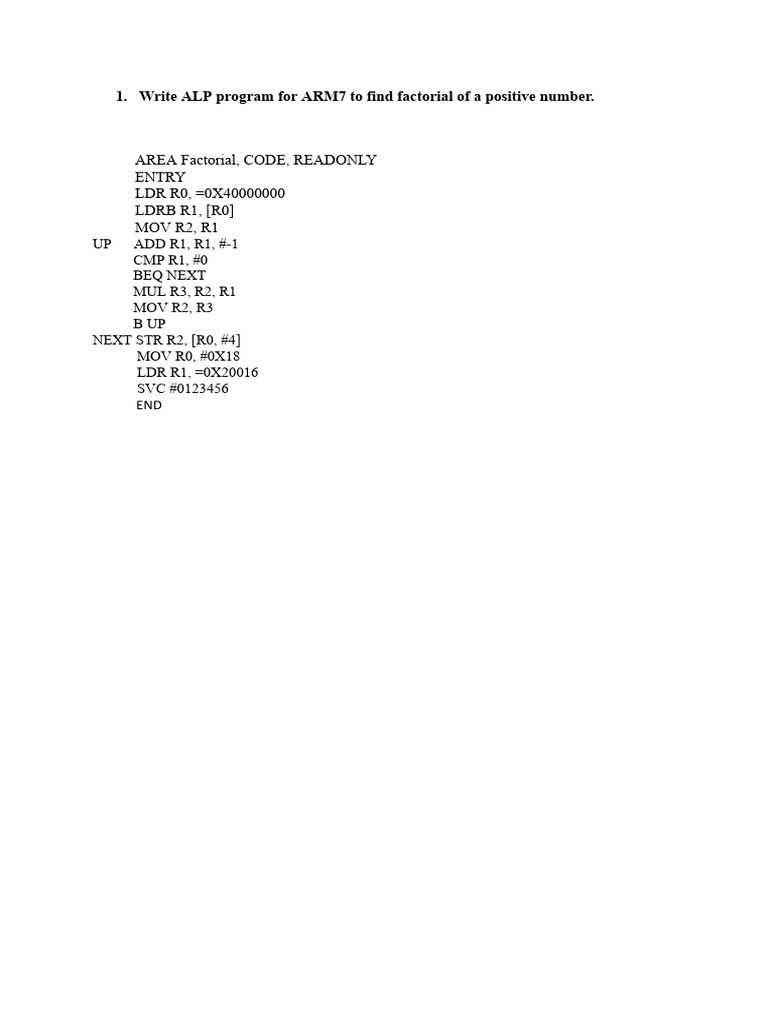 ALP Program - Factorial CountOneZero | PDF