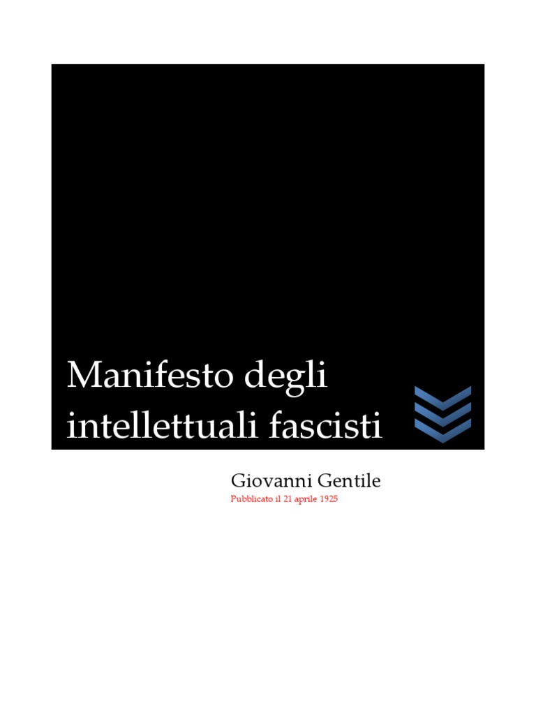 Gentile Manifesto Degli Intellettuali Fascisti PDF