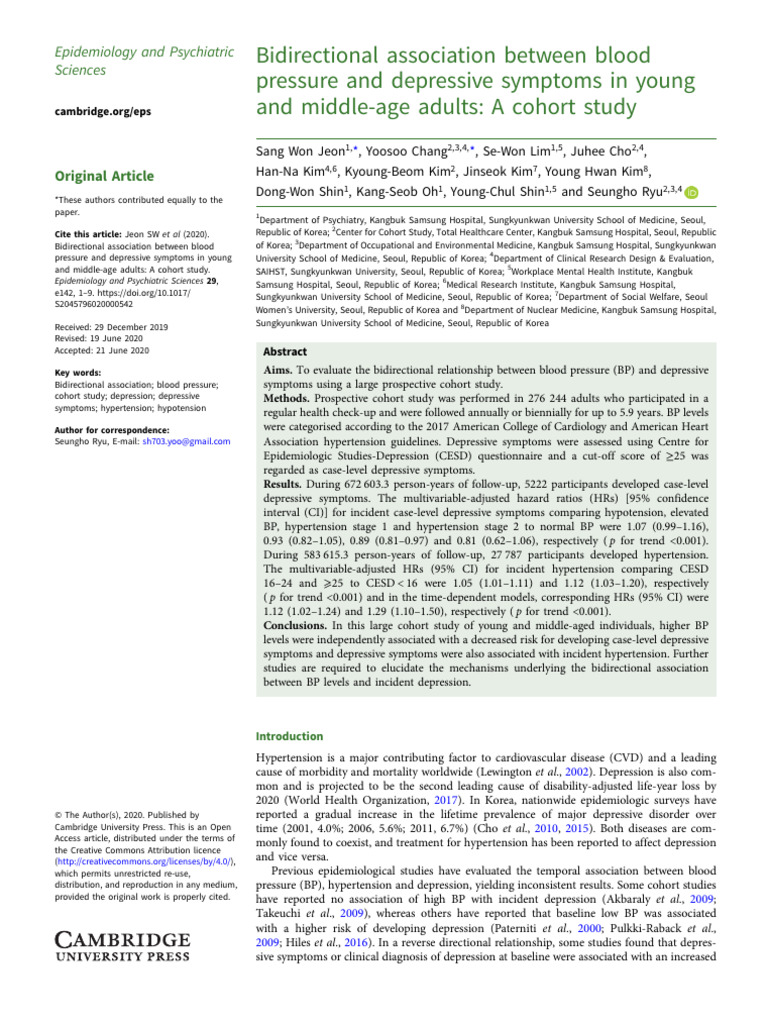 Jeon Et Al 2020 BP | PDF