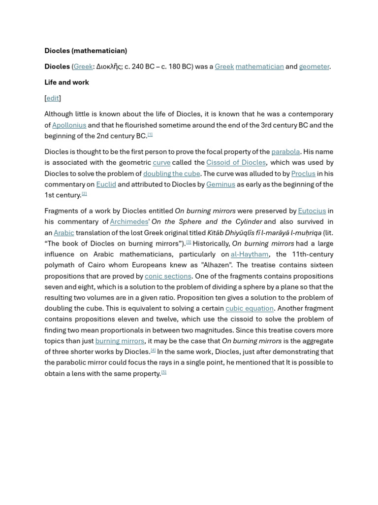 Diocles | PDF
