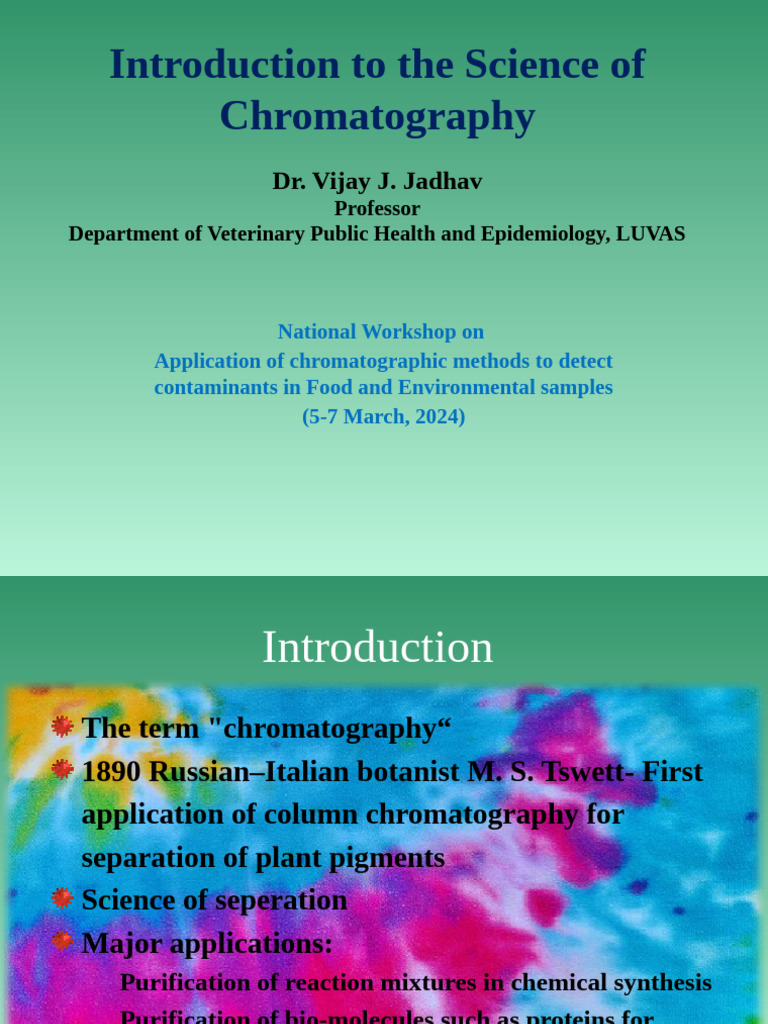 Introduction to chromatographic techniques pdf