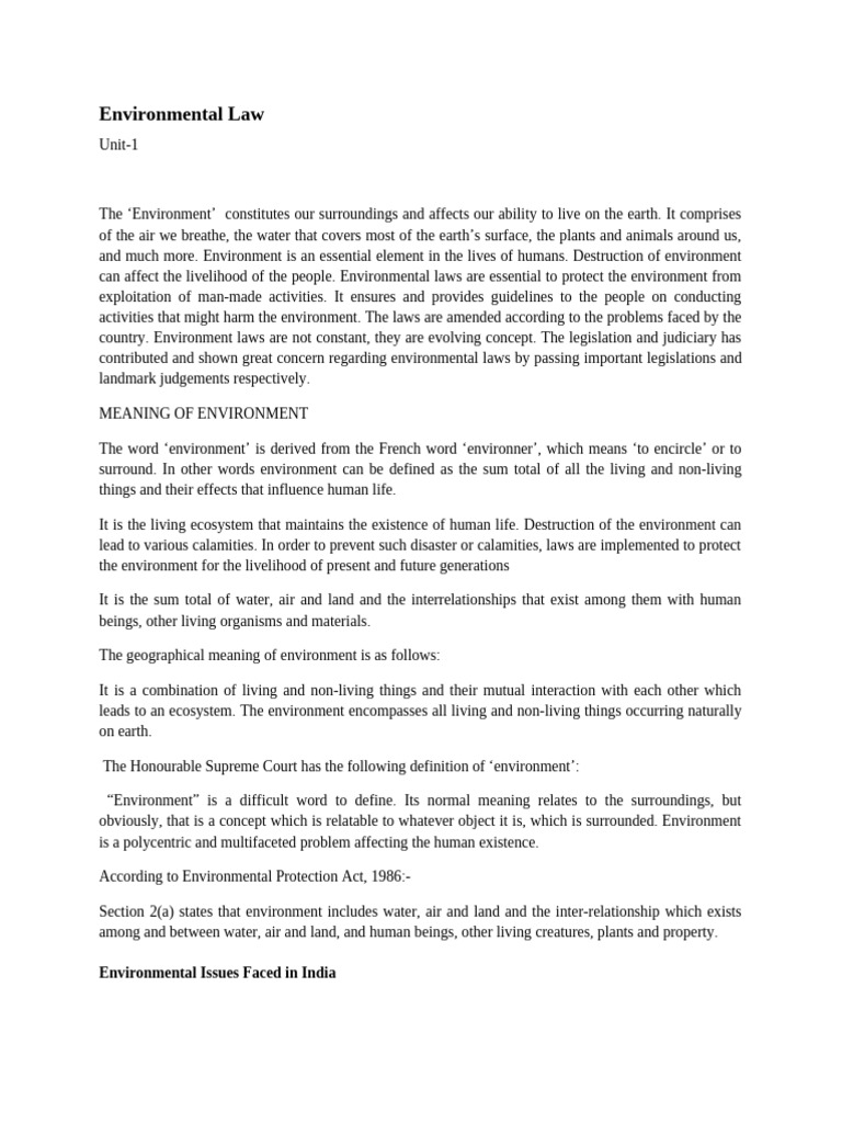 Understanding Environmental Law Basics | PDF | Atmosphere Of Earth ...