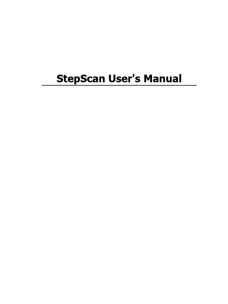 StepScan Users Manual | PDF