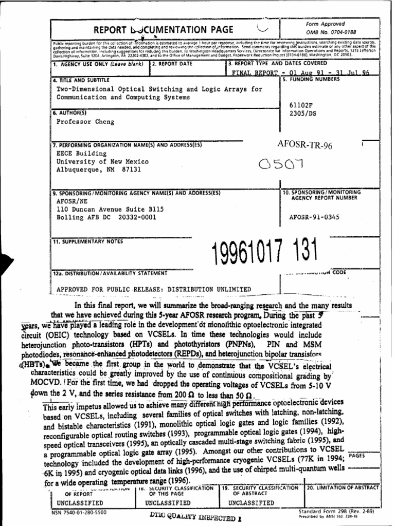 Dtic Ada315615 | PDF