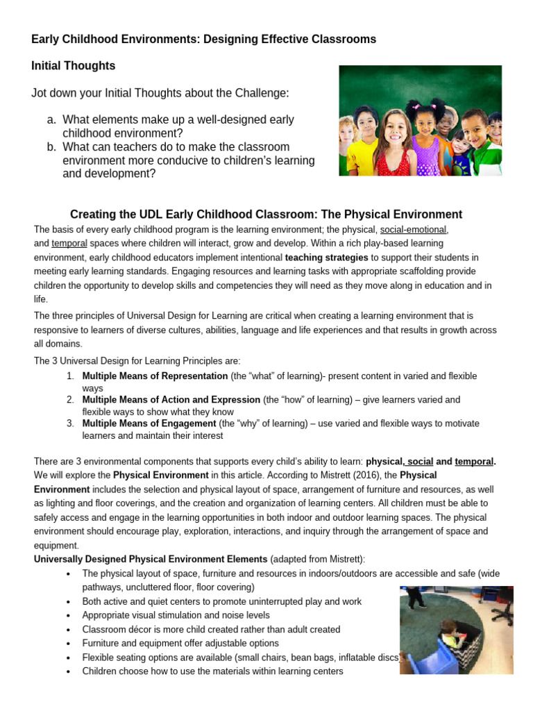 Early Childhood Environments | PDF